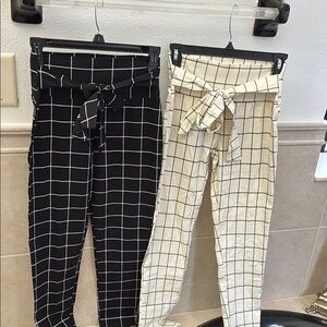 Body contour window pane pants -2